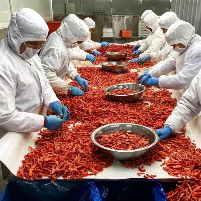 Gecertificeerde Kwaliteit Professionele Productie IQF Diepgevroren Rode Paprika Reepjes 0