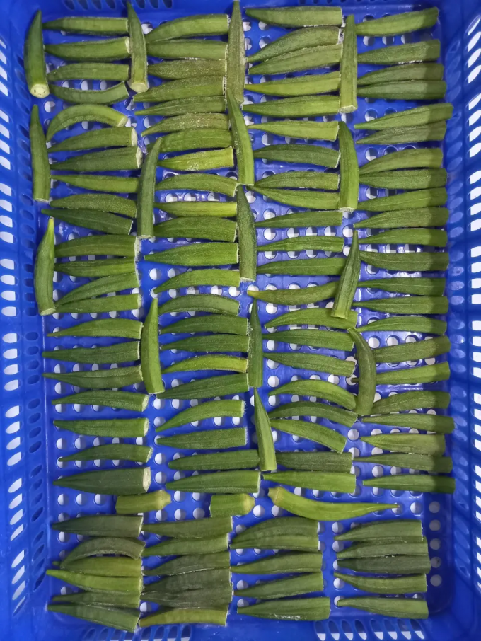 Frozen Lady's Fingers IQF Premium Okra Groente geheel en gesneden voor het koken Groothandel Bulkleverancier uit Vietnam 3
